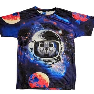 Blue‎ and Black Cosmic Short Sleeve Tees